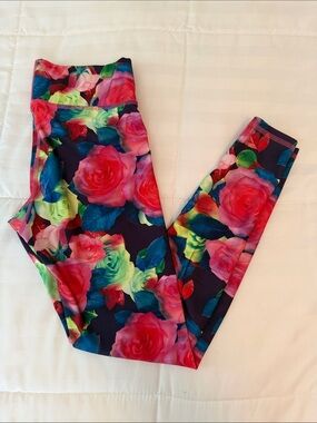 Terez Floral Print Leggings - Pink Multi